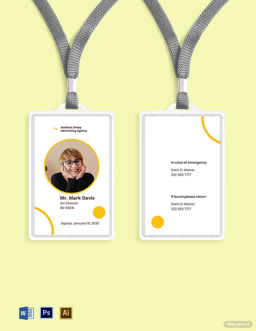 Free Creative Advertising agency ID Card Template