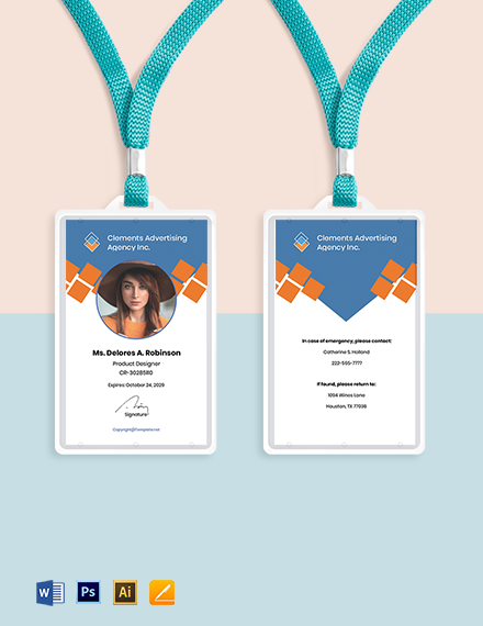 Free Sample Advertising agency ID Card Template