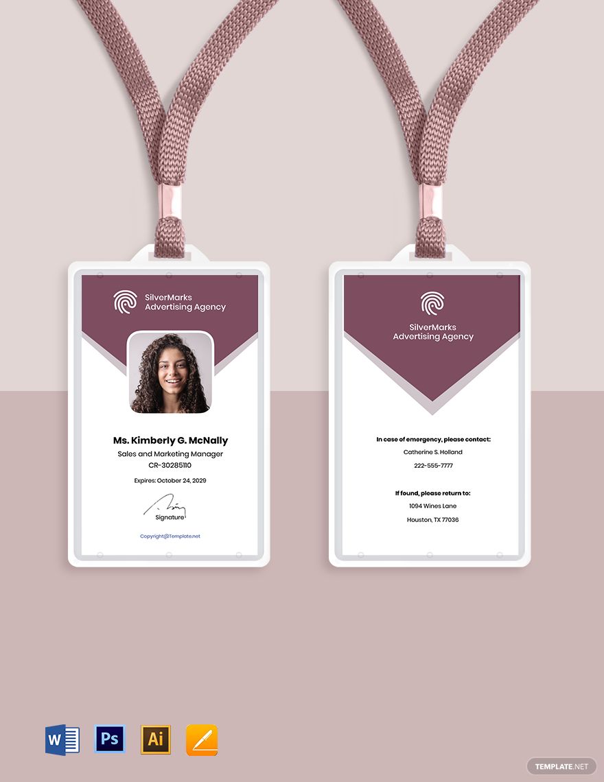 Free Simple Advertising Agency ID Card Template