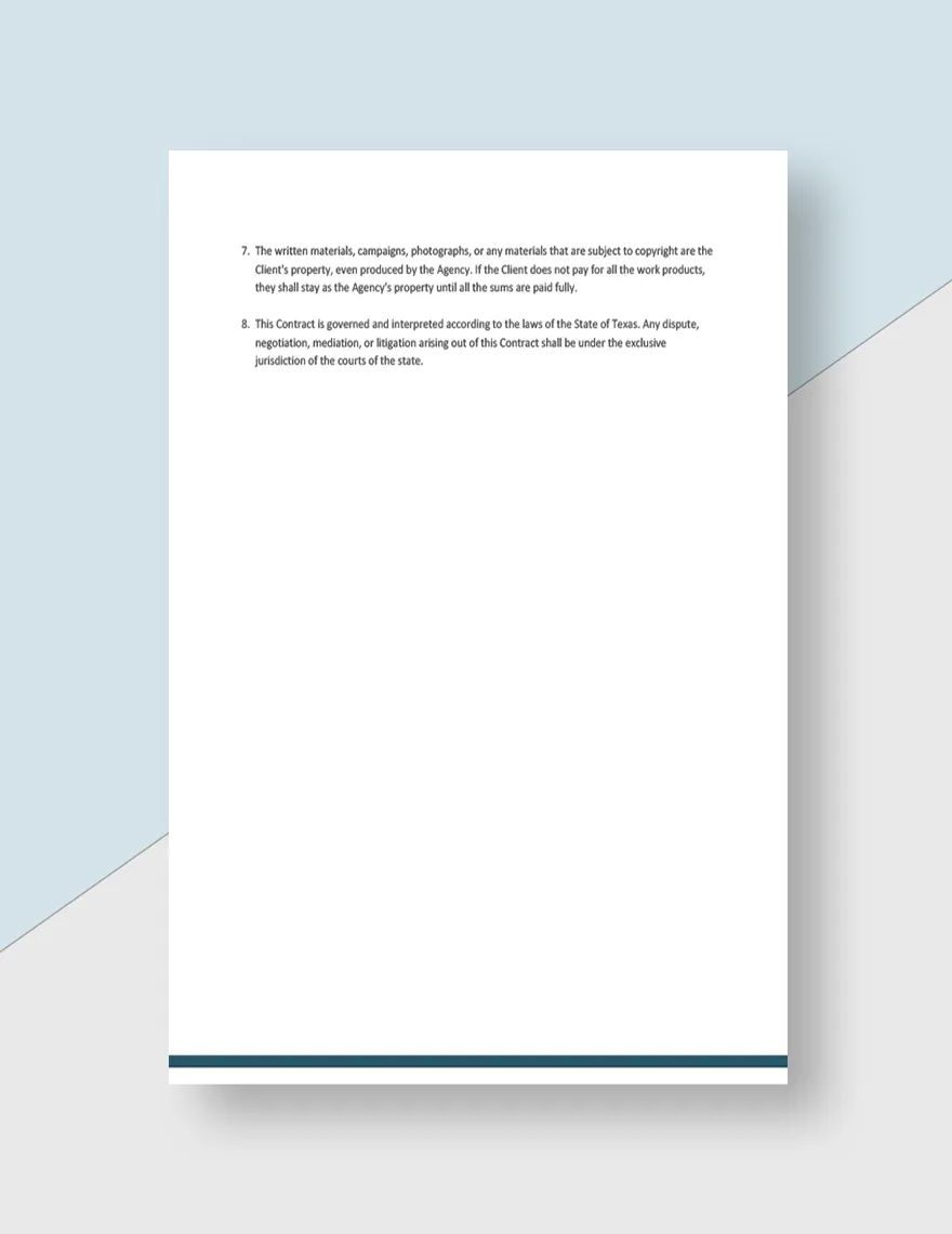 Advertising Agency Contract Template
