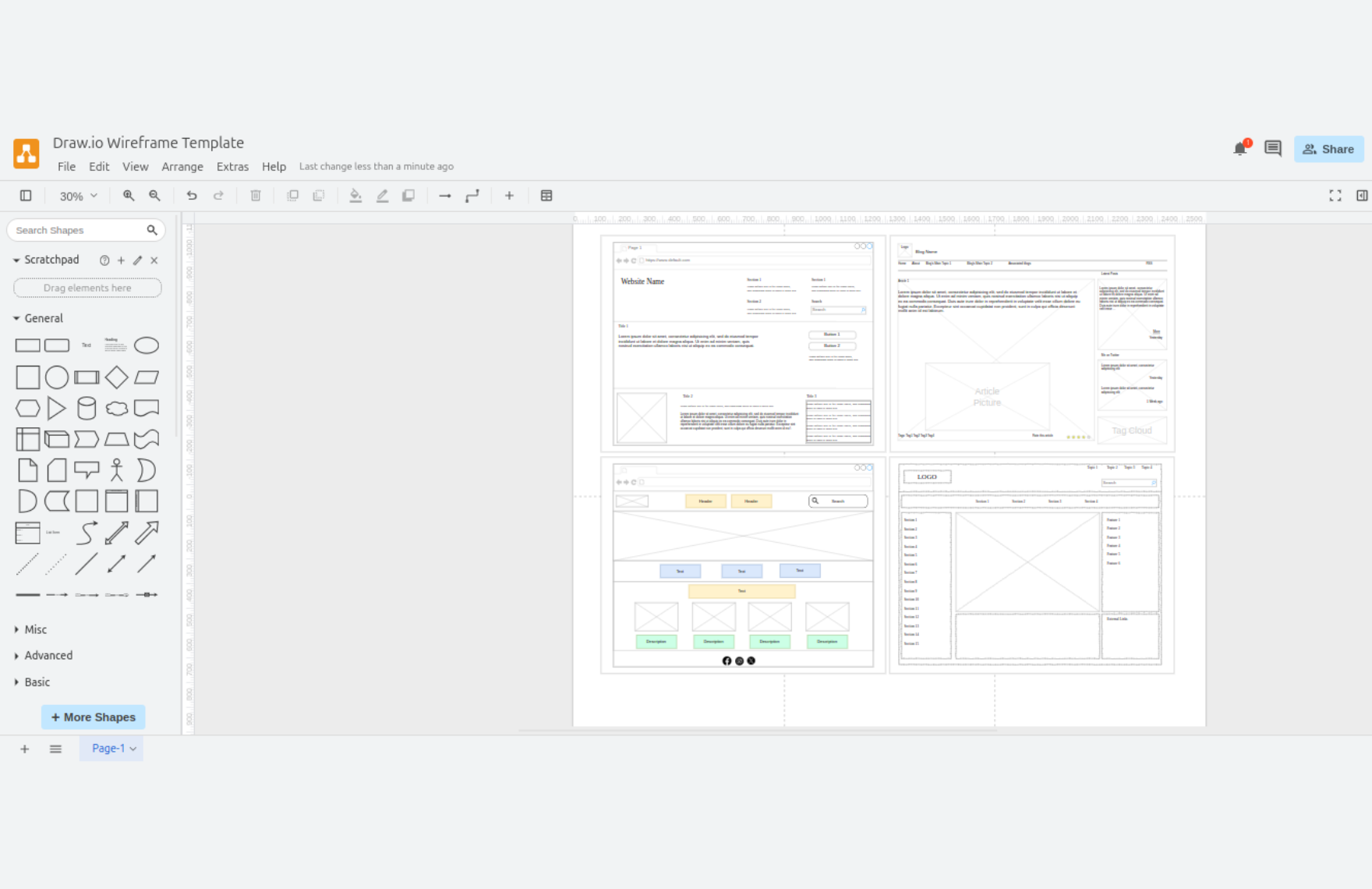 Free Wireframe Template Free Wireframe Template