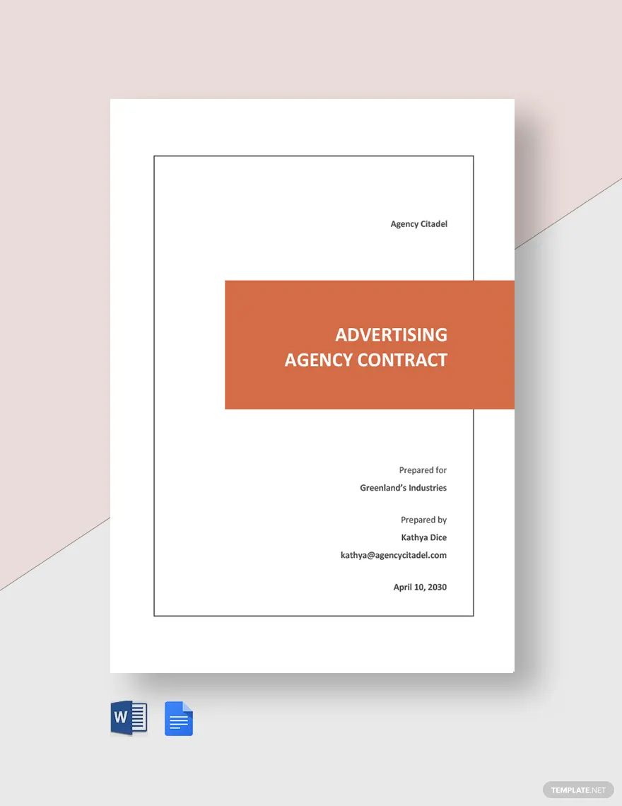 Digital Advertising Agency Contract Template