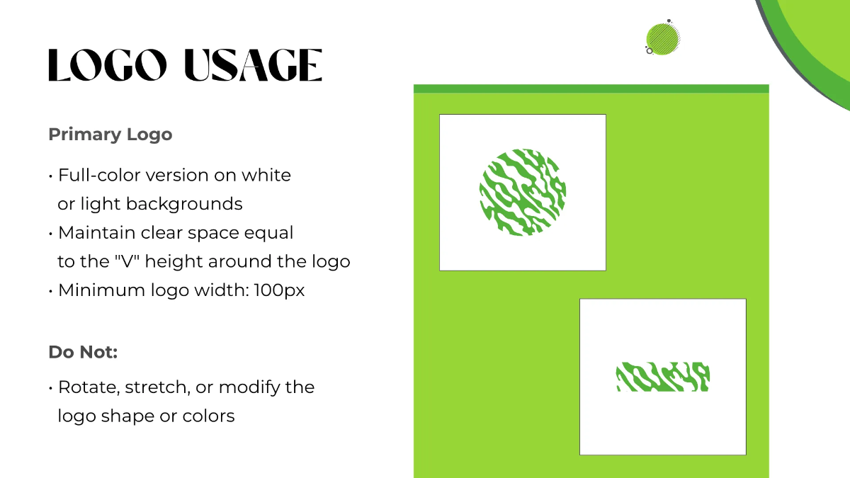 Free White and Green Brand Identity Guidelines Template to Edit Online