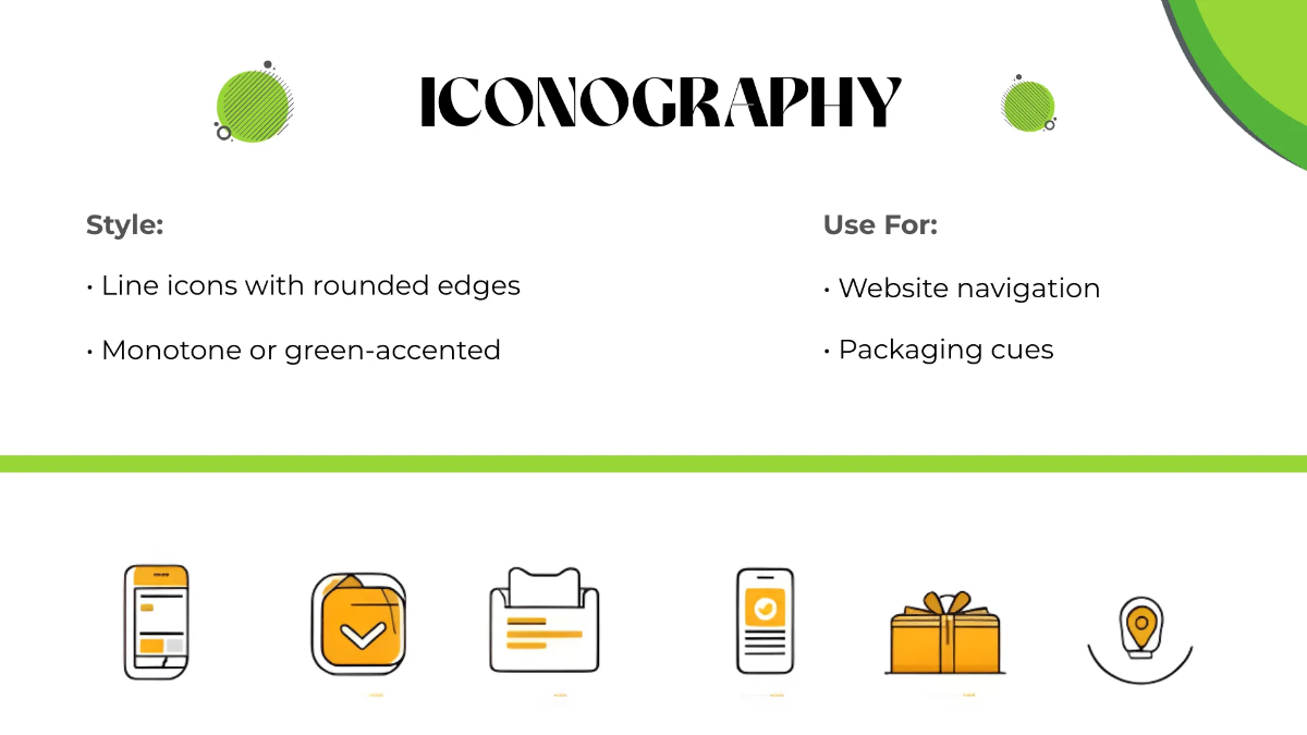 Free White and Green Brand Identity Guidelines Template to Edit Online