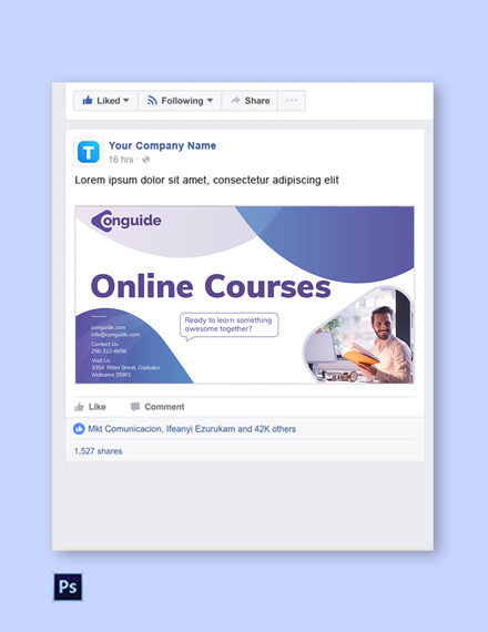 FREE Online Courses Facebook Post Template - PSD | Template.net