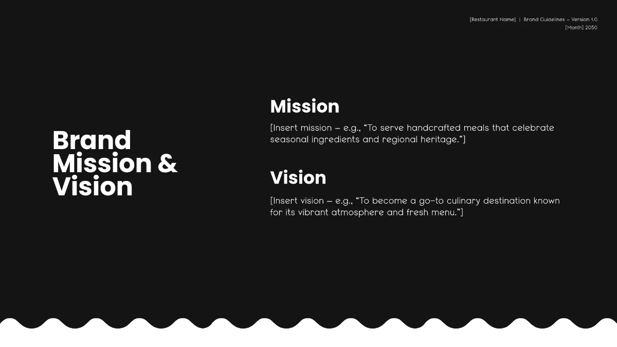 Free Blank Restaurant Brand Guidelines Template to Edit Online