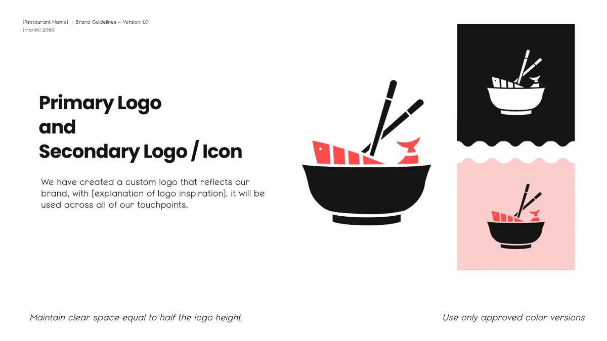 Free Blank Restaurant Brand Guidelines Template to Edit Online