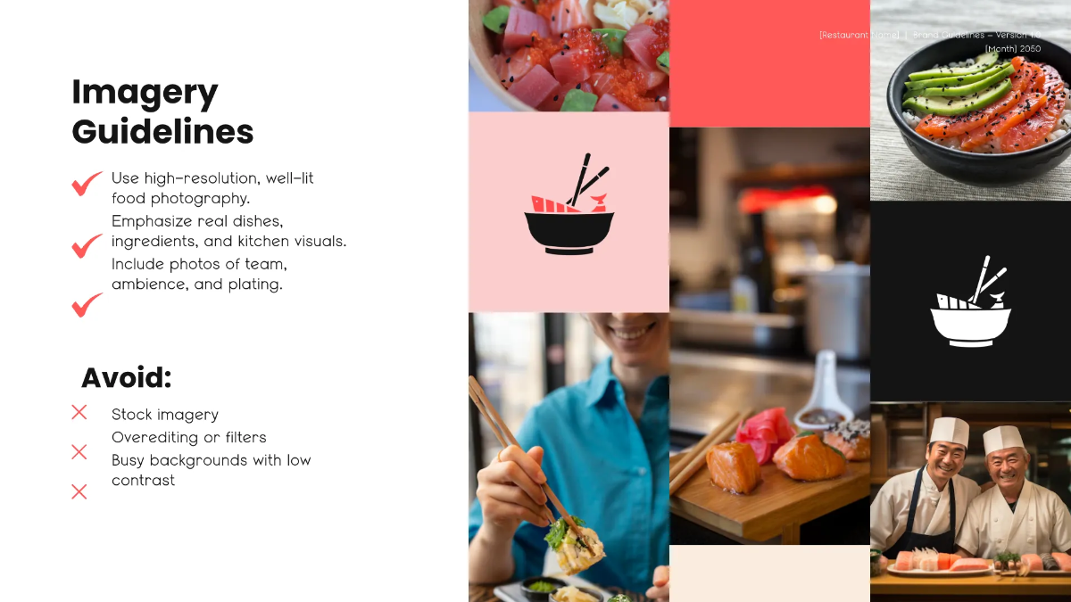 Free Blank Restaurant Brand Guidelines Template to Edit Online