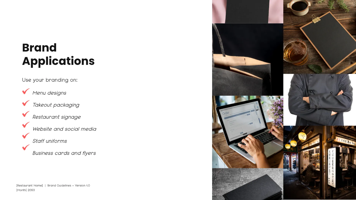 Free Blank Restaurant Brand Guidelines Template to Edit Online