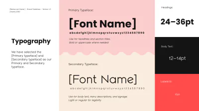 Free Blank Restaurant Brand Guidelines Template to Edit Online