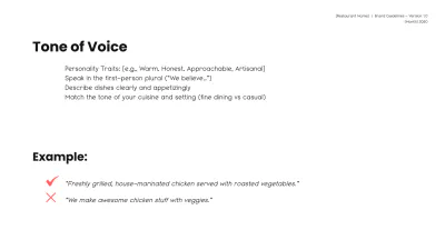 Free Blank Restaurant Brand Guidelines Template to Edit Online