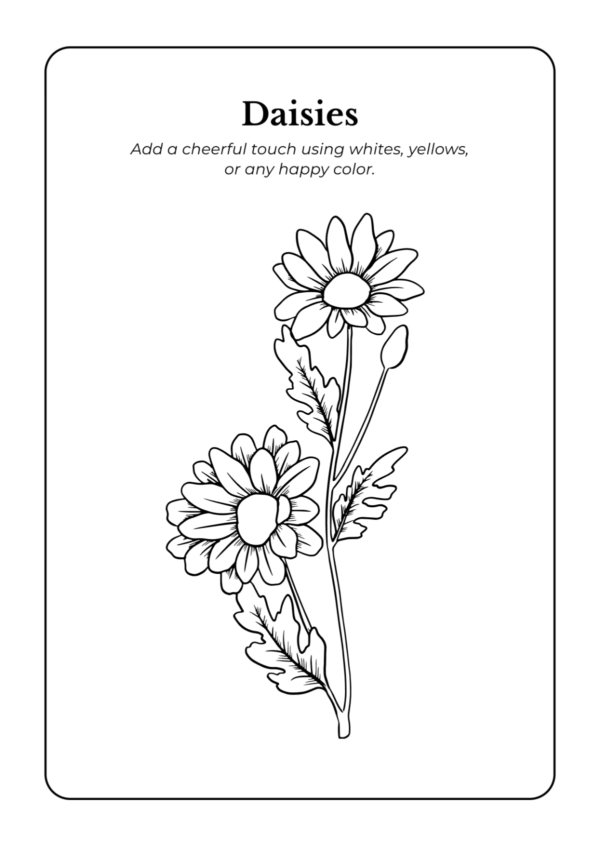 Free Flowers Coloring Book Template to Edit Online