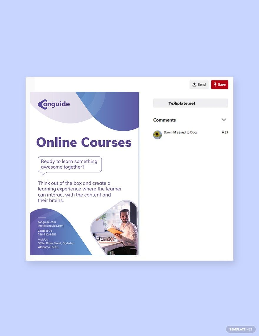Online Courses Pinterest Pin Template