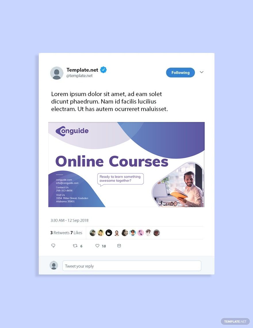 Online Courses Twitter Post Template