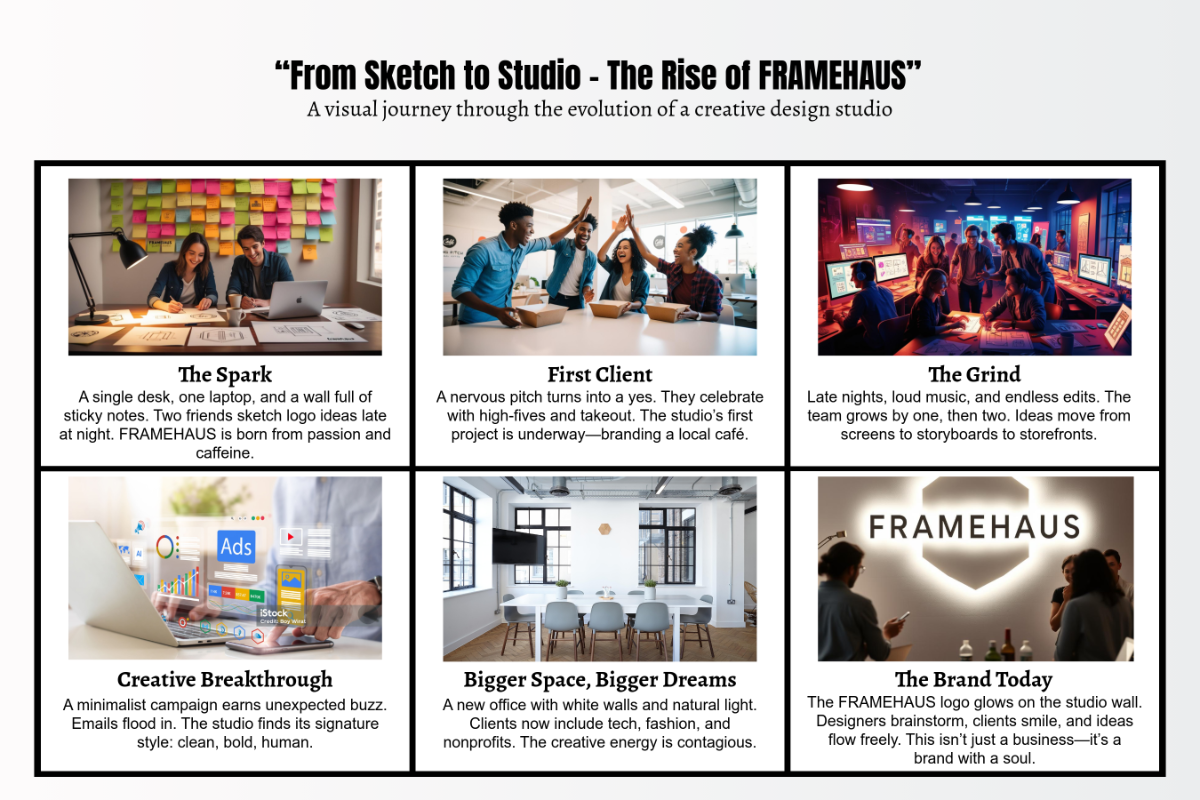 Free Studio Business Storyboard Template to Edit Online