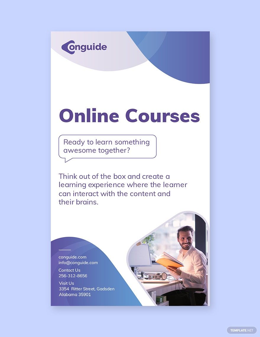 Online Courses Whatsapp Post Template