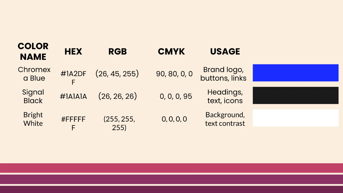 Free Brand Guidelines Color Palette Template to Edit Online