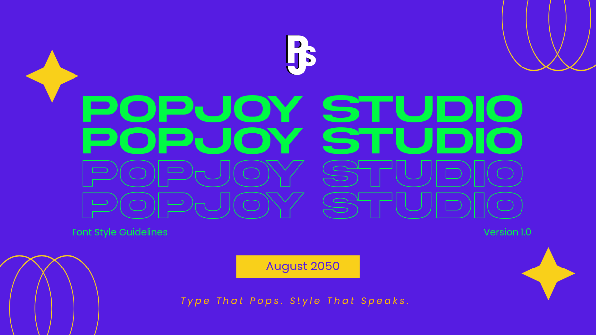 Colorful Brand Guidelines Font Style Template