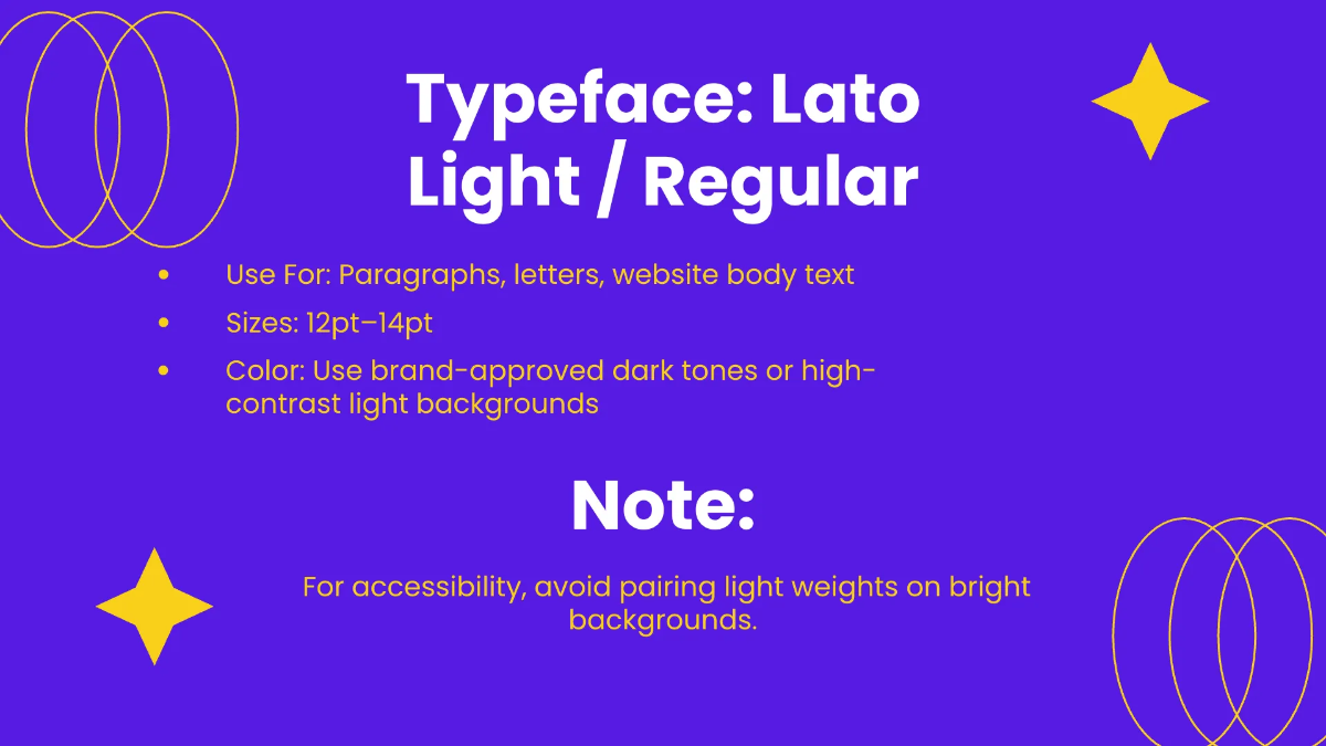 Free Colorful Brand Guidelines Font Style Template to Edit Online