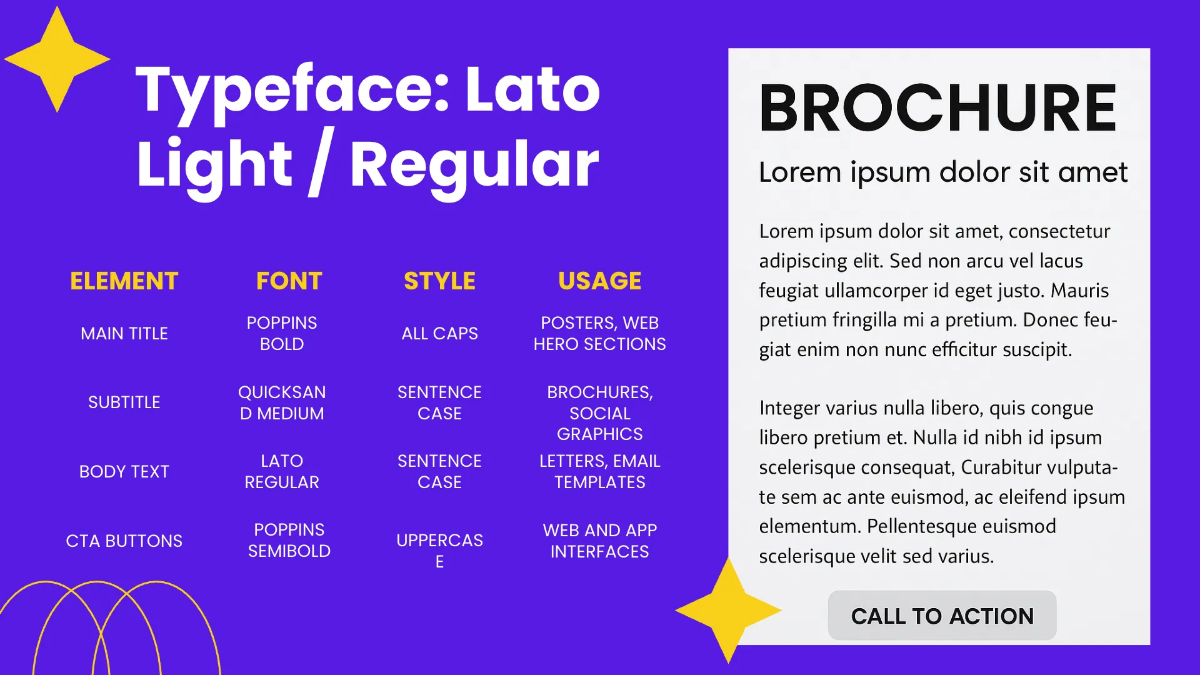 Free Colorful Brand Guidelines Font Style Template to Edit Online