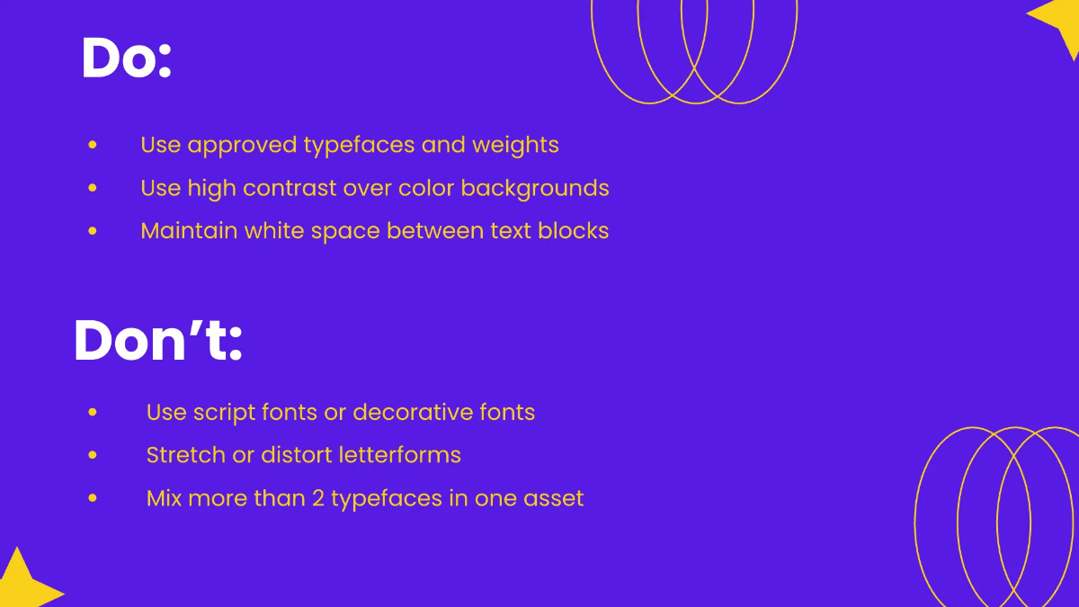 Free Colorful Brand Guidelines Font Style Template to Edit Online