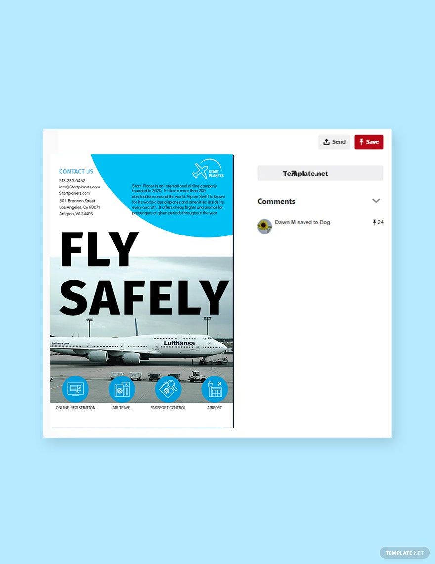 Airlines Aviation Services Pinterest Pin Template