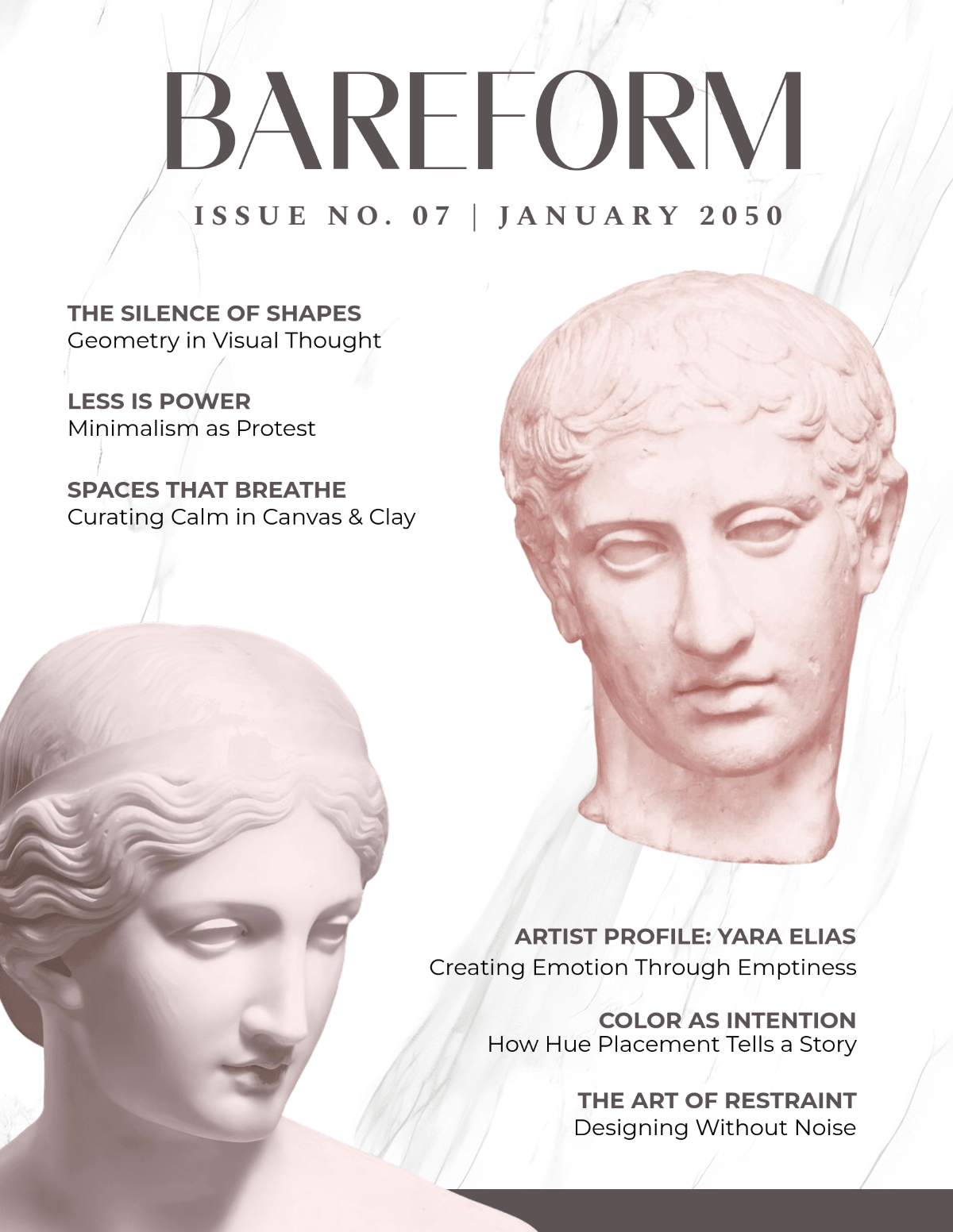 Free Minimalist Art Magazine Cover Template to Edit Online