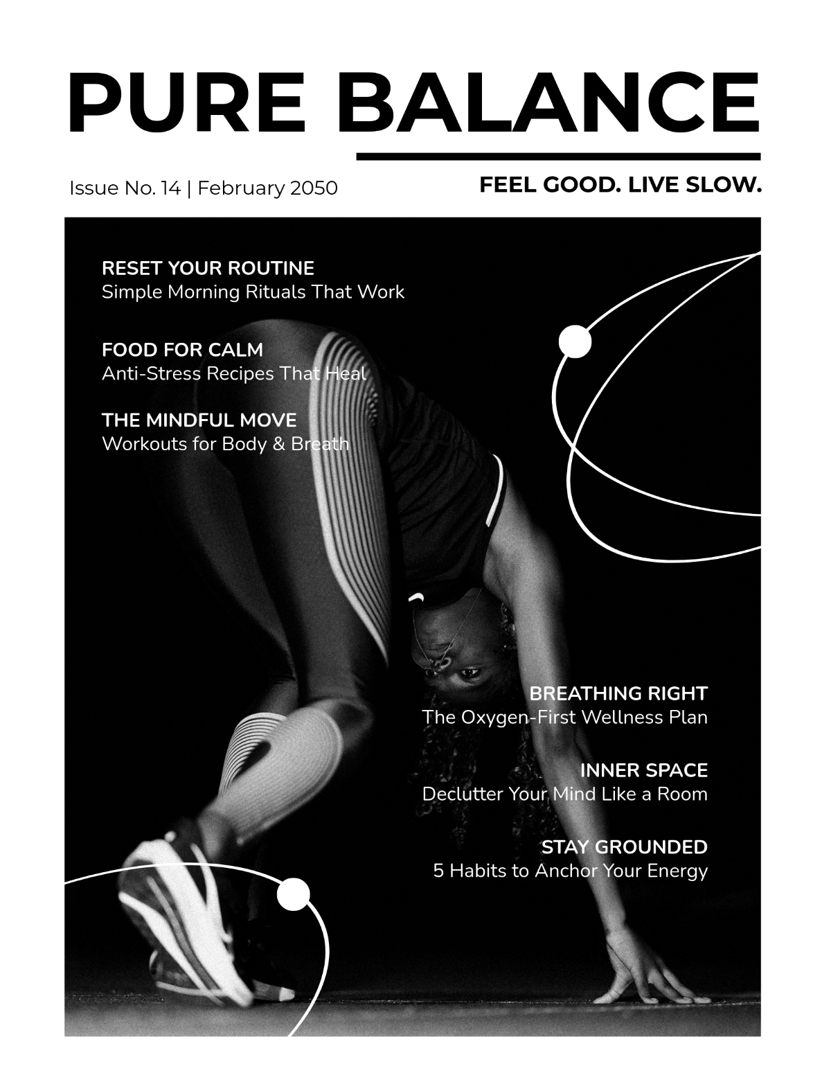 Free Wellness Magazine Cover Template to Edit Online