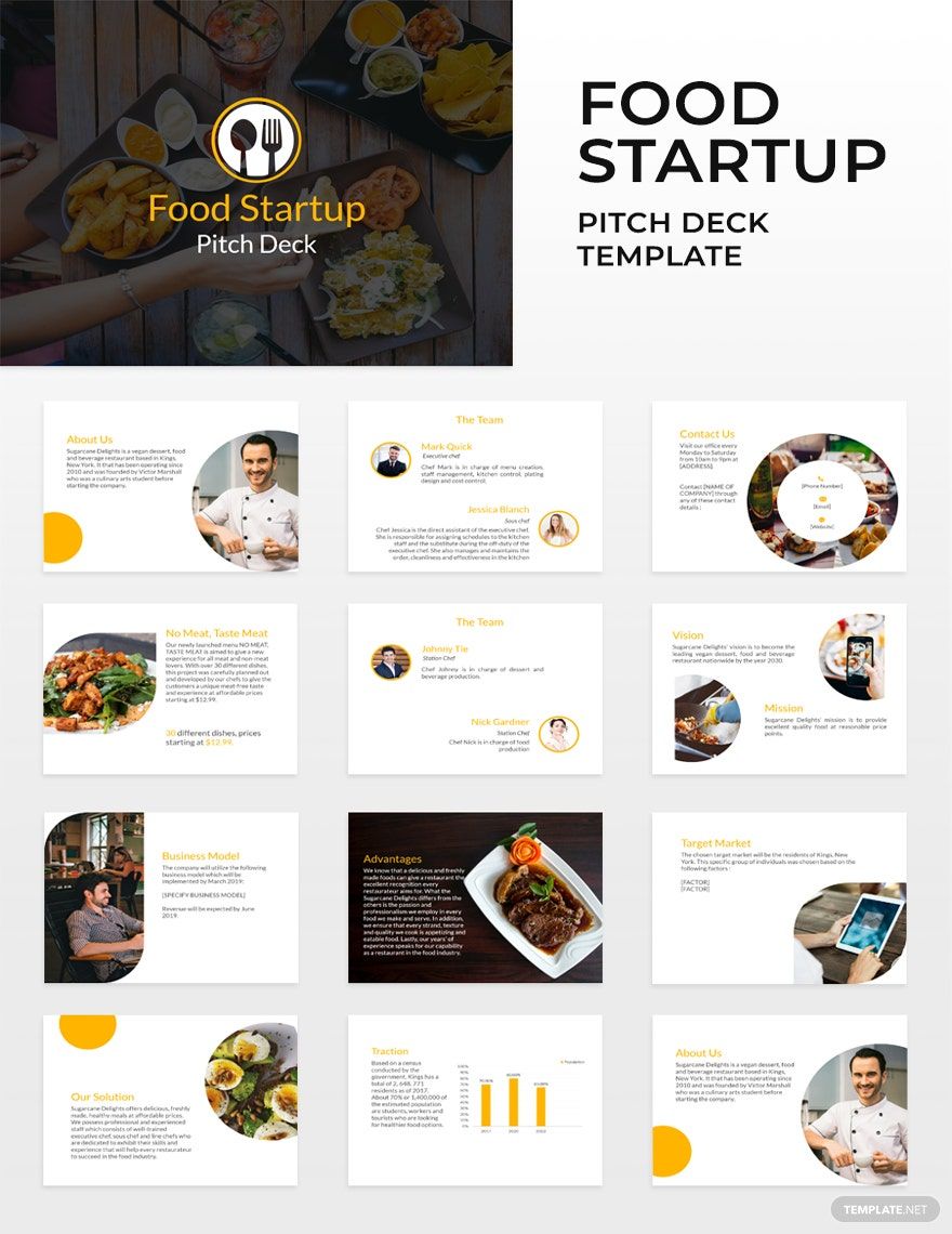 Food Startup Pitch Deck Template