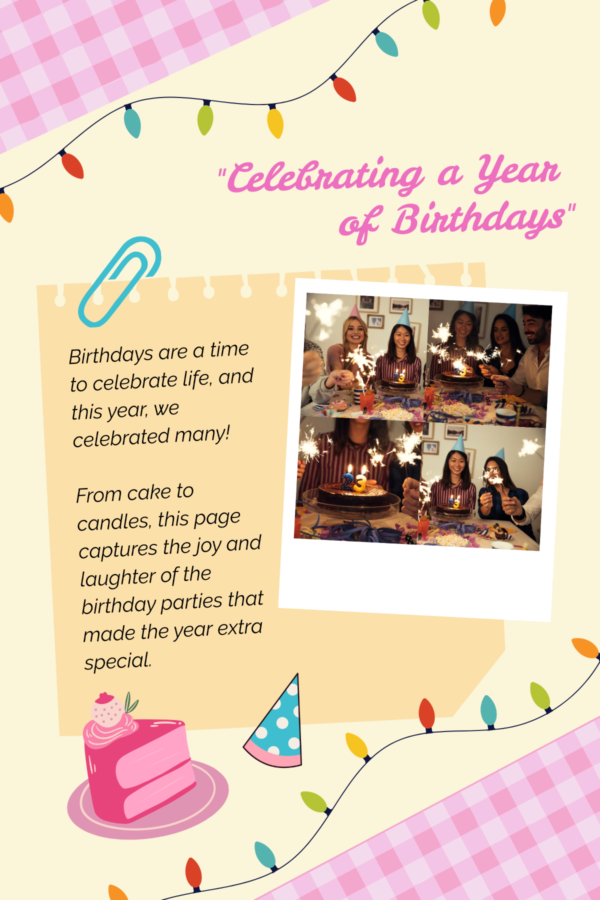 Free Colorful Birthday Yearbook Template
