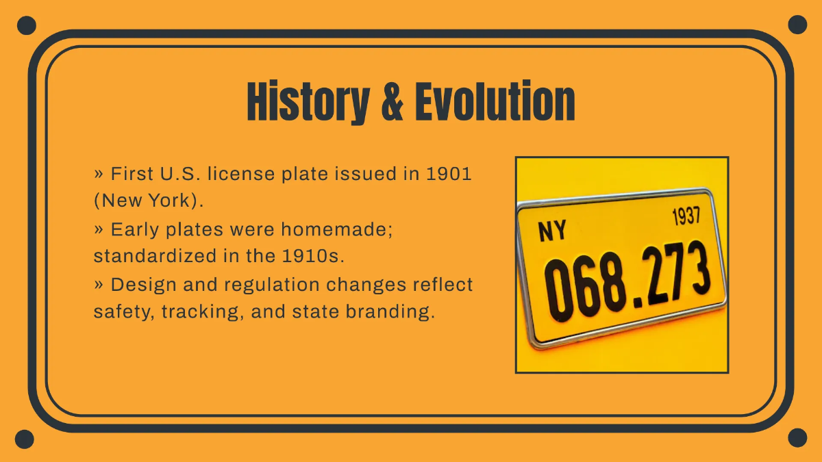 Free License Plate Presentation Template to Edit Online