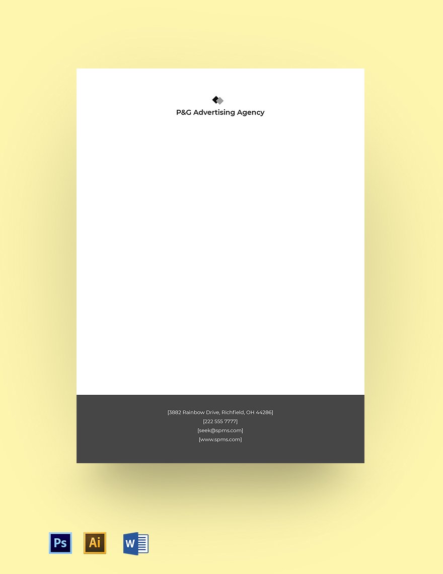 Free professional advertising agency letterhead Template