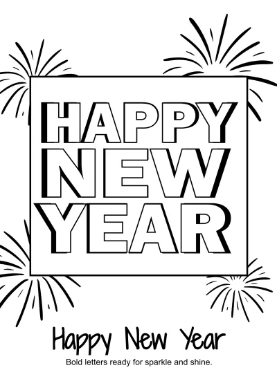 Free New Year’s Coloring Book Template to Edit Online
