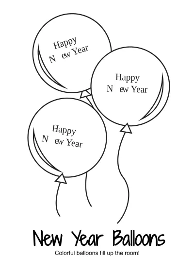 Free New Year’s Coloring Book Template to Edit Online
