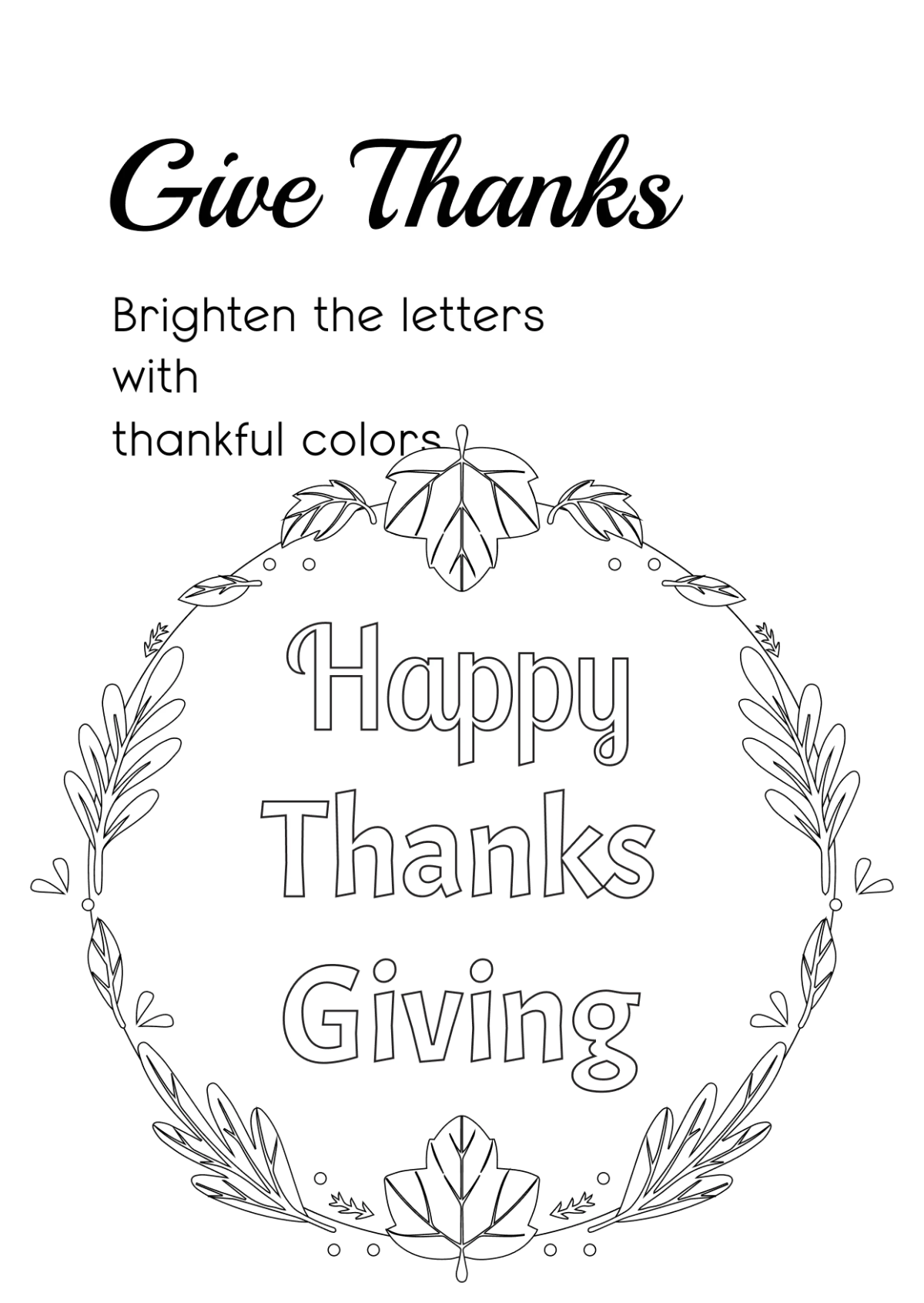 Free Thanksgiving Coloring Book Template to Edit Online