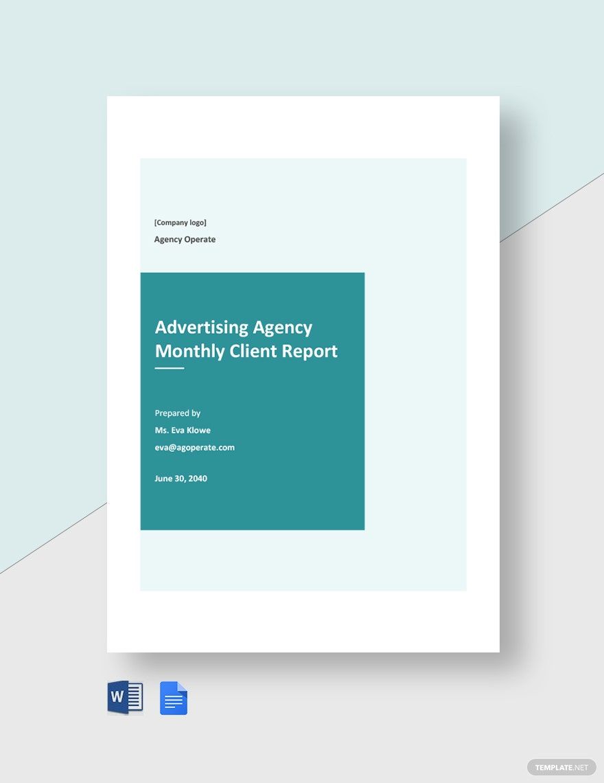 Advertising Agency Monthly Client Report Template