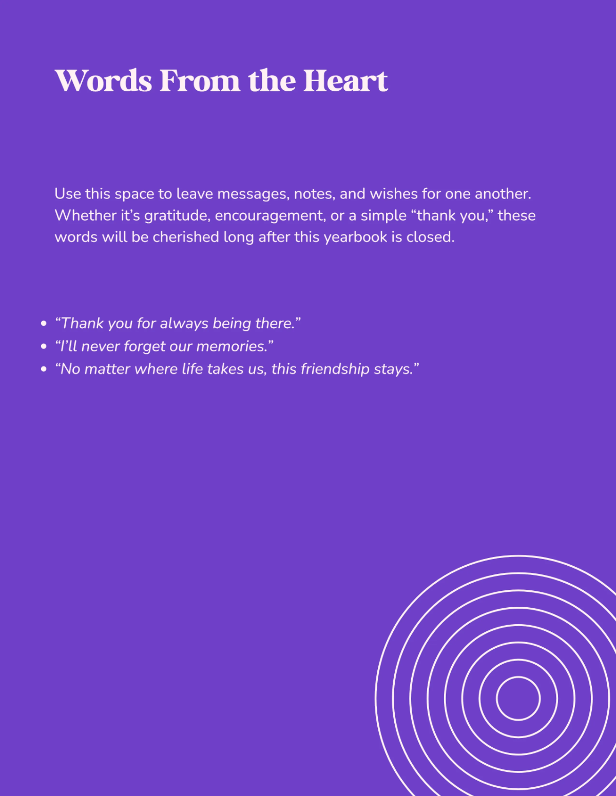 Free Friendship Yearbook Template to Edit Online