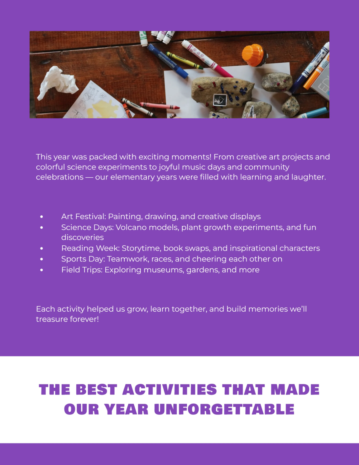 Free Elementary Yearbook Template to Edit Online