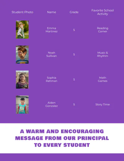 Free Elementary Yearbook Template to Edit Online