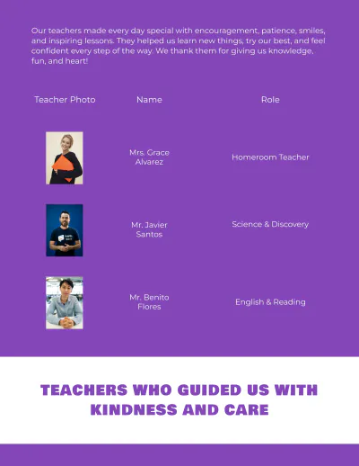Free Elementary Yearbook Template to Edit Online