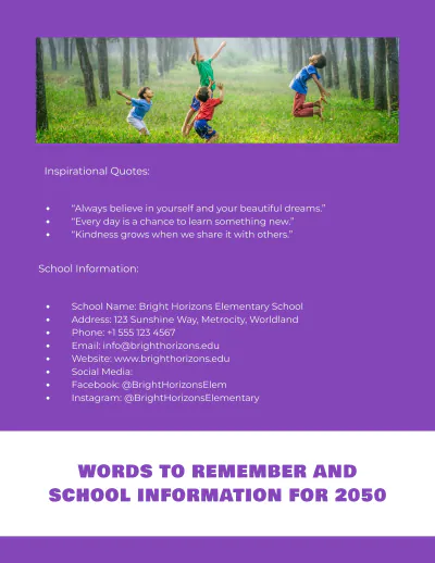 Free Elementary Yearbook Template to Edit Online