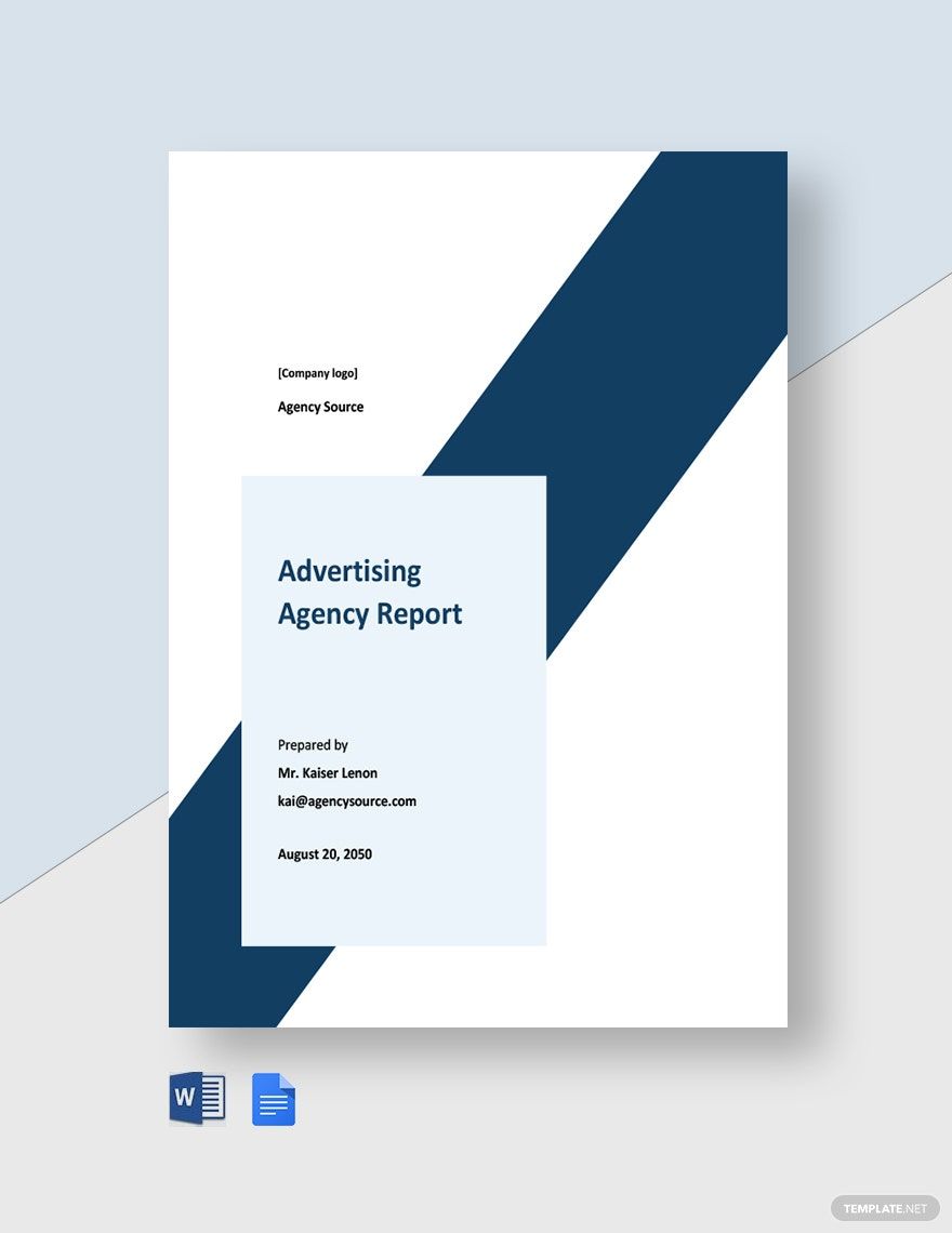 Simple Advertising Agency Report Template