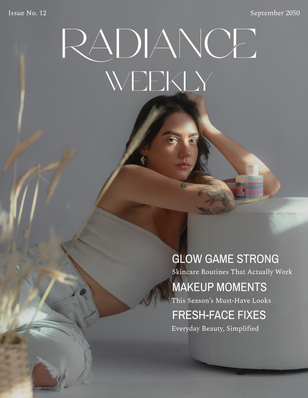 Free Beauty & Skincare Magazine Cover Template