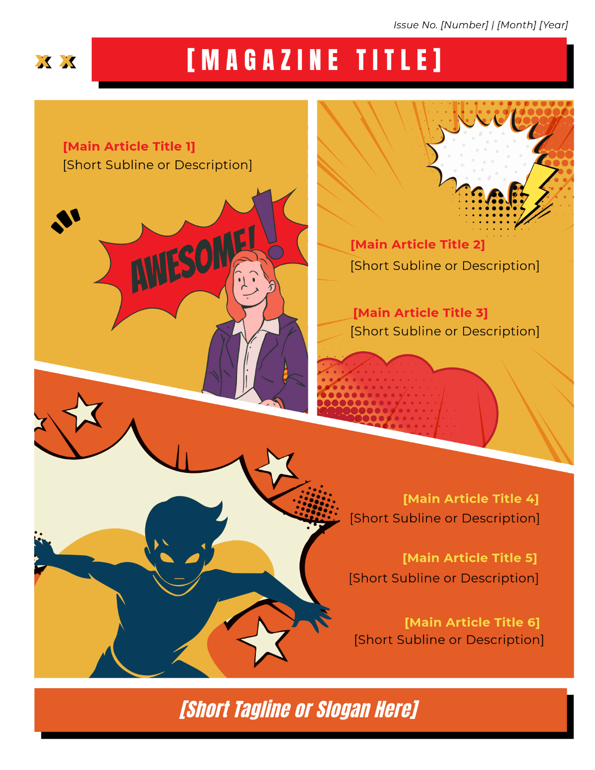 Free Blank Comic Magazine Cover Template to Edit Online