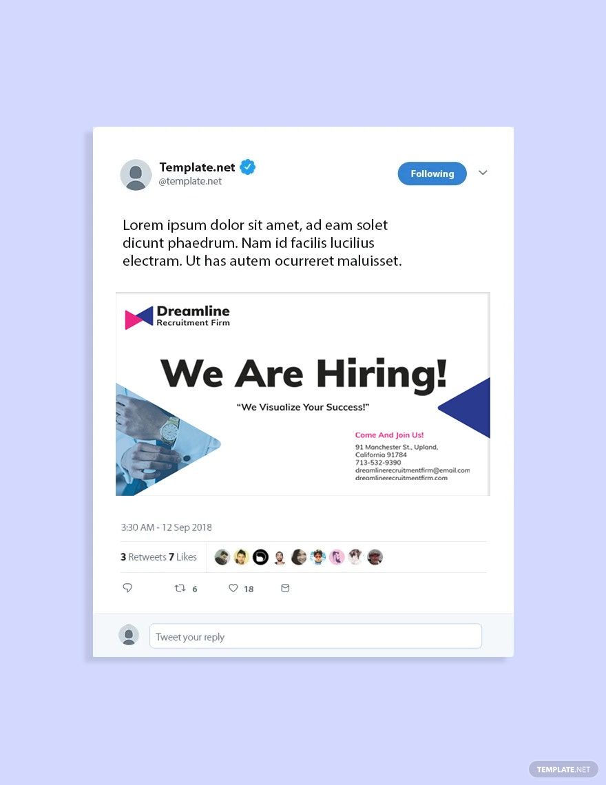 Recruitment Firm Twitter Post Template