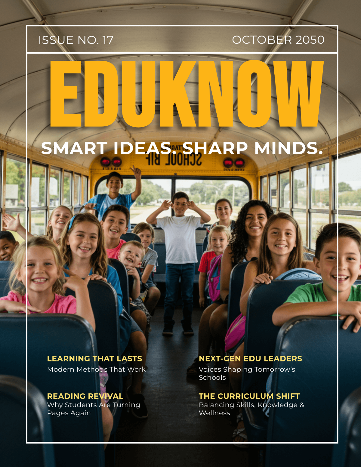 Free Design Education Magazine Cover Template to Edit Online