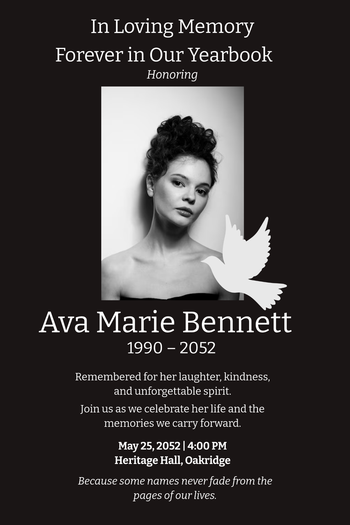 Free In Memoriam Yearbook Template