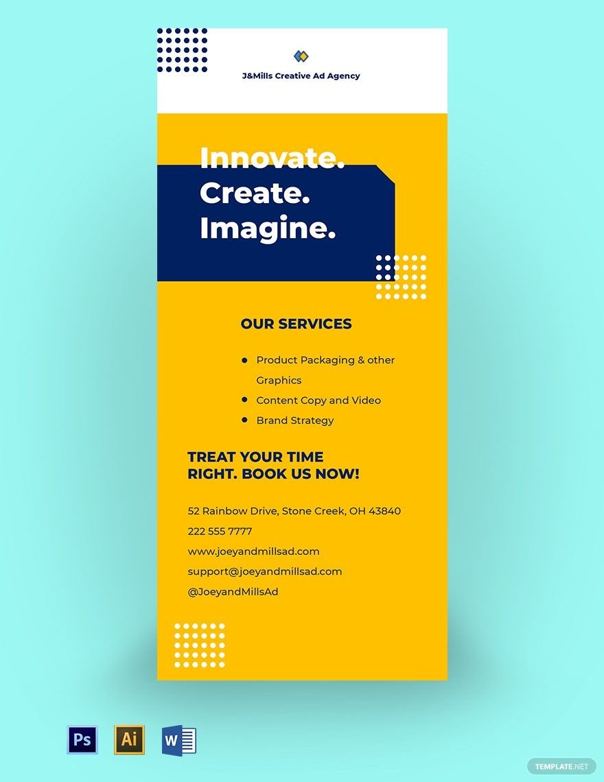 Creative advertising agency rack card Template