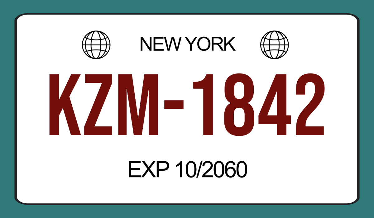 Private Vehicle License Plate Template