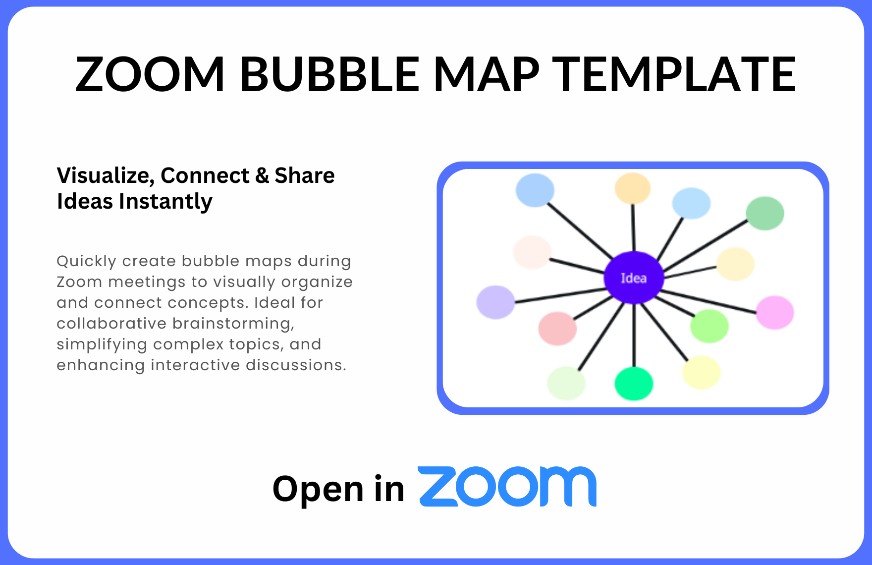 Free Bubble Map Template in Zoom